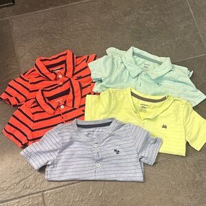 Carter's Kids Polo Shirts - Red, Green, Blue, Yellow Stripes